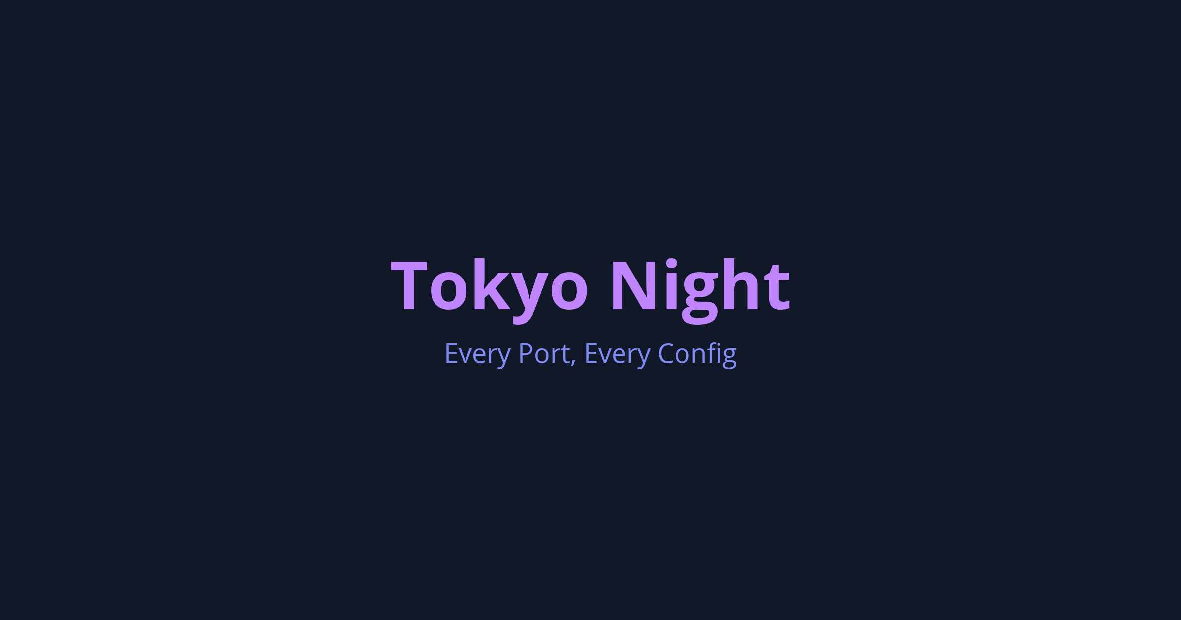 Tokyo Night Theme Directory - Every Port, Every Config